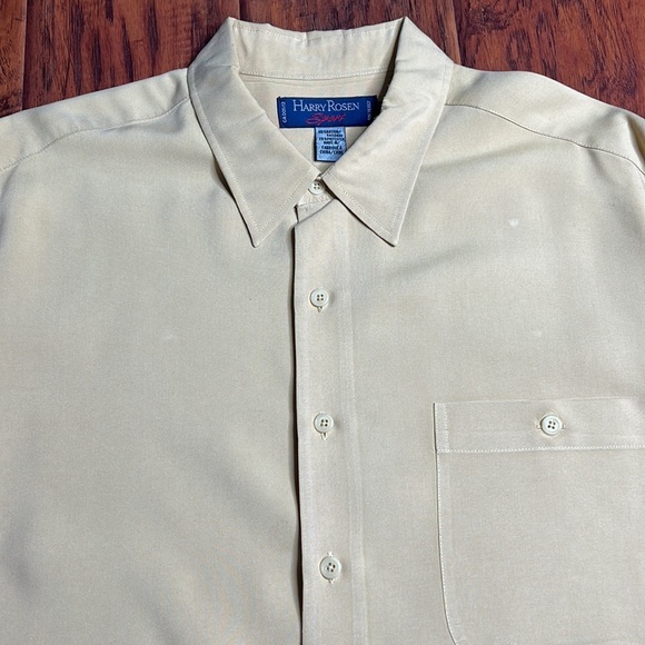 Harry Rosen Sport Mustard Long Sleeve Button Down Shirt XL - Picture 3 of 6